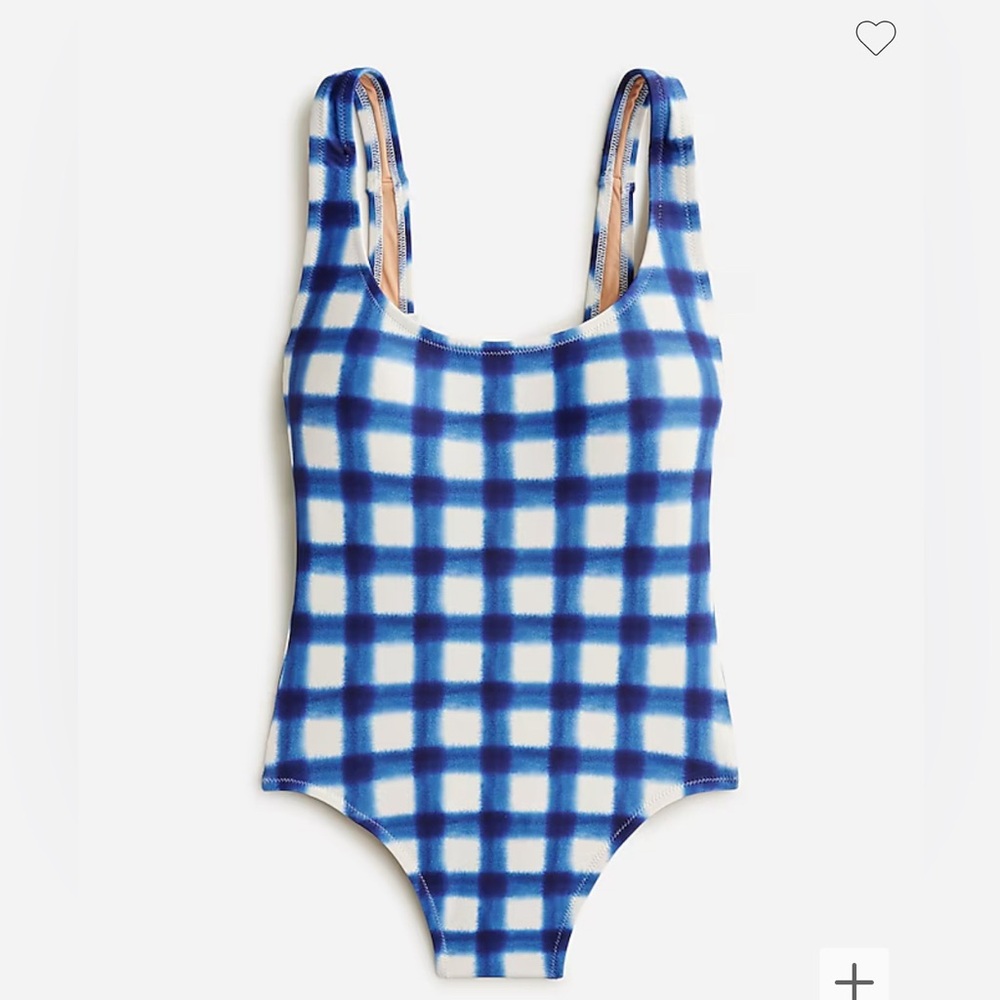 New with tags: J.Crew Scoopneck one-piece swimsuit in gingham size 6